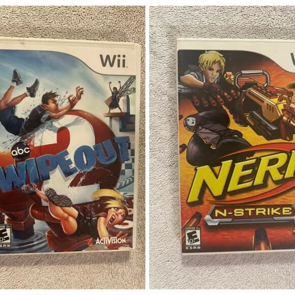 Wii - 2 Action Games - Wipe Out and Nerf - Picture 1 of 7